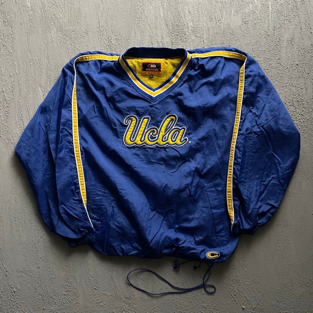 Vintage UCLA V-Neck Windbreaker Pullover‎ Mens XXL Blue 90s Colosseum